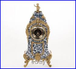 46cm NEW Chinoiserie Antique style blue and white porcelain battery clock