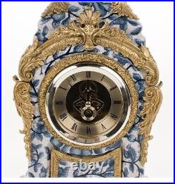 46cm NEW Chinoiserie Antique style blue and white porcelain battery clock