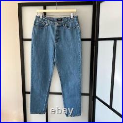 A. P. C. Women's 90's Light Wash Tapered Straight Blue Denim Jean Vintage Style