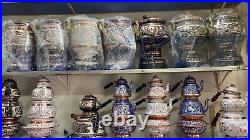 Blue Electric Copper Samovar (5L) with Teapot, Vintage Style Tea Maker