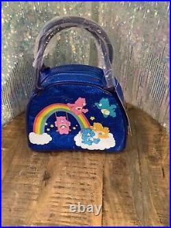 Care Bears Vintage Style Blue Glitter Bowling Ball Satchel NWT