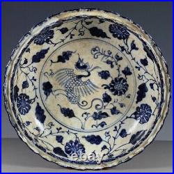 Chinese Vintage Ming-Dynasty Style Oriental Antique Porcelain Blue White Plates