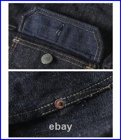Denim Short Jacket Vintage Style Coats Loose Casual Button Workwear Dark Blue XL