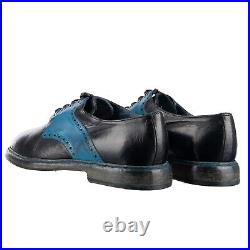 Dolce & Gabbana Vintage Style Leather Derby Shoes Marsala Blue Navy 08606