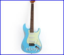 High quality light Relic vintage style hand made electric guitar 6-sting Blue