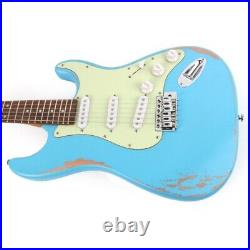 High quality light Relic vintage style hand made electric guitar 6-sting Blue