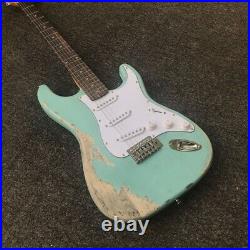 High-quality metallic blue heavy Relic vintage style hand made electric guitar