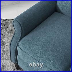 Manual Reclining Sofa Vintage Style Fabric Recliner Chair