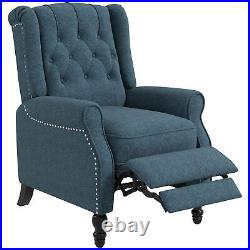 Manual Reclining Sofa Vintage Style Fabric Recliner Chair