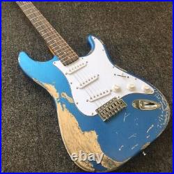 Metallic blue heavy Relic vintage style hand made 6-string electric guitar