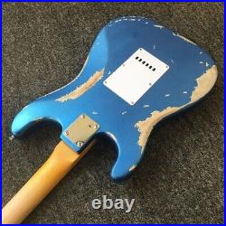 Metallic blue heavy Relic vintage style hand made 6-string electric guitar