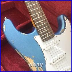 Metallic blue heavy Relic vintage style hand made electric guitar ST