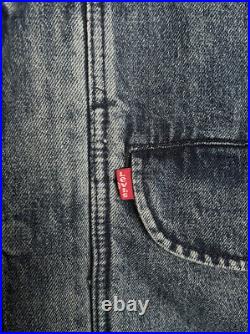 New! Levis Denim Trucker Bomber Blue Jean Jacket Vintage Style Coat Men's Small