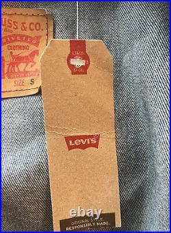 New! Levis Denim Trucker Bomber Blue Jean Jacket Vintage Style Coat Men's Small
