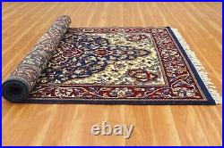Parsian Oriental Wool Area Rug Hand-Knotted Vintage Style Blue Carpet 4x6 ft
