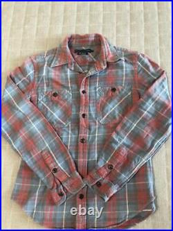 Ralph Lauren Vintage Style Flannel Shirt Size 4 Plaid Light Blue 100% Cotton