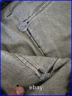 Rare Vintage WWII USMC P44 style distressed Denim Jean Monkey Pants Size 34×32
