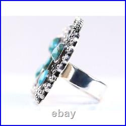 Southwestern Turquoise Butterly Ring Sterling Silver Vintage Style Handmade