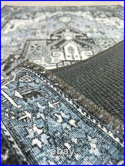 Turkish Rug, Blue Kilim Vintage style Area & Runner Rugs Home Decor, Bohemian