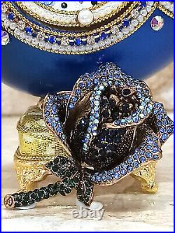 VINTAGE Fabrege egg Music Blue Rose Faberge Wedding Faberge SET style Handmade