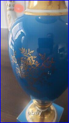 VINTAGE Pair Noritake Morimura Robins Egg Blue French Style Urn