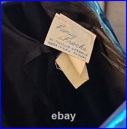 VTG 80s Retro Fancy Frocks Phyllis Gerrans Metallic Turquoise Dress Sz. 11