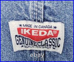 Vintage 90's Ikeda Canada Denim Carpenter Bib Overalls 1910 Style Men's Medium