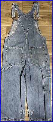 Vintage 90s Calvin Klein Bib Overalls CK Blue Jeans Denim Baggy M Medium