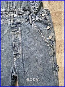 Vintage 90s Calvin Klein Bib Overalls CK Blue Jeans Denim Baggy M Medium