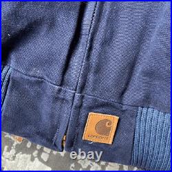Vintage 90s Deadstock Carhartt Detroit Jacket Western Style Navy Blue Carhartt J