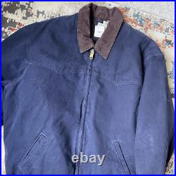 Vintage 90s Deadstock Carhartt Detroit Jacket Western Style Navy Blue Carhartt J