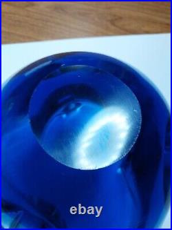 Vintage Alfredo Barbini/Murano Style Sommerso Blue & Green Glass Ashtray 6x2.5