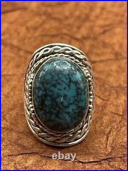 Vintage Blue Turquoise Bali Style Cocktail Ring Sz 6.75 14.87 Grams