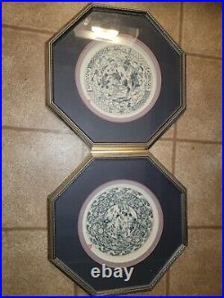 Vintage Bombay Company Blue And White Plates Ming Dynasty Style Deer and Swan
