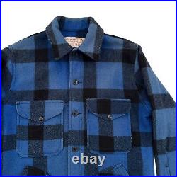Vintage Filson Mackinaw Blue Plaid Wool Cruiser Style 85 Jacket Made In USA 42