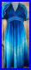 Vintage Georgie Keyloun Maxi Dress Blue Ombre Style V Neck Built in Strap Medium
