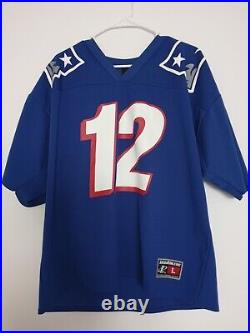 Vintage Logo Athletics NFL Tom Brady Patriots #12 90s Style Blue Jersey Large