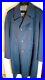 Vintage Men's Military Style Double Breasted Blue Wool Overcoat XL