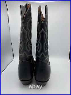 Vintage Nocona Style 84980 Leather Cowboy Boots Mens Size 13D Black Blue WithBox