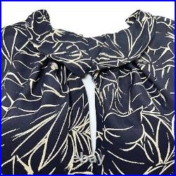 Vintage Norma Kamali 1940s Floral Draped Style Keyhole Shirtwaist Dress
