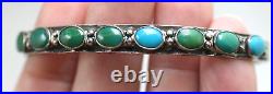 Vintage Sterling silver blue green turquoise southwestern style cuff bracelet