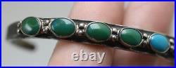 Vintage Sterling silver blue green turquoise southwestern style cuff bracelet