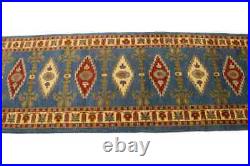Vintage Style Blue Geometric 3X10 Kazak Oriental Runner Rug Kitchen Decor Carpet