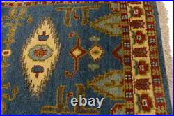 Vintage Style Blue Geometric 3X10 Kazak Oriental Runner Rug Kitchen Decor Carpet