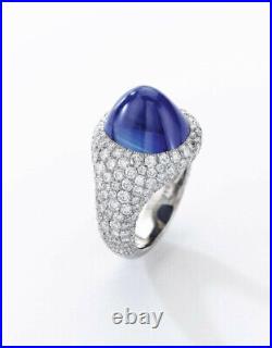 Vintage Style Blue Lab Created Sapphire & Cubic Zirconia Women's Jewelry Ring
