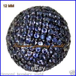Vintage Style Blue Sapphire Studded Silver Gorgeous Bead Spacer Finding Jewelry