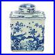 Vintage Style Blue and White Chinese Porcelain Tea Caddy Jar Bird Motif 14