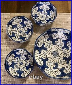 Vintage Style blue flowered Plates(set Of 4)