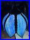 Vintage Tiffany Style Pale Cobalt Blue Glass Tulip Lamp Shade Pendant Corded