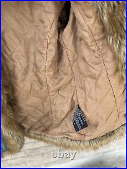 Vintage Y2K Mixit Shaggy Penny Lane Style Denim Faux Fur Jacket Coat Women's S